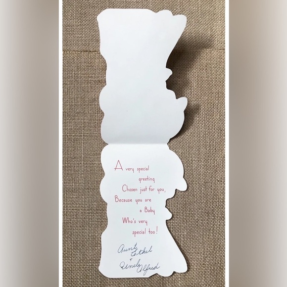 Vintage Purple White Plaid Lamb Used Valentines Day Card Whimsical Kitsch Cute - Picture 2 of 3